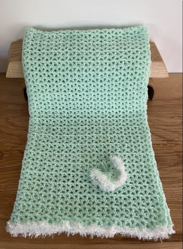 Mint Green Blanket with Butterfly