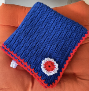Blanket Royal Blue with red trim img