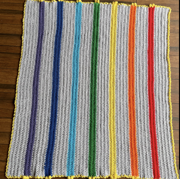 Blanket Silver Grey with Rainbow strips img