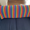 Blanket rainbow in waffle stitch