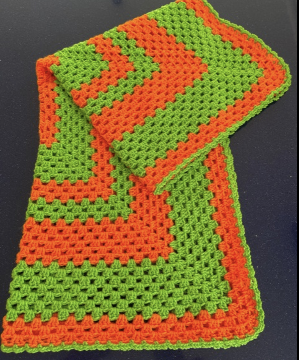 Orange & Green Oblong Blanket